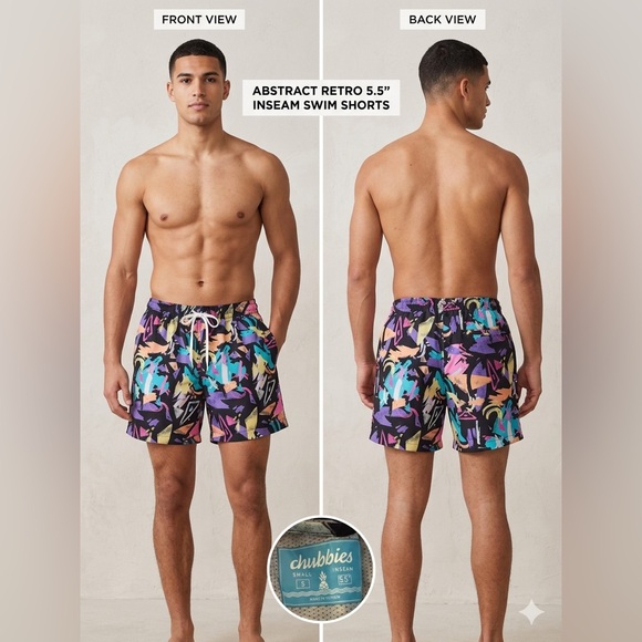 chubbies Other - Abstract Retro Swim Shorts like new chubbies size small
